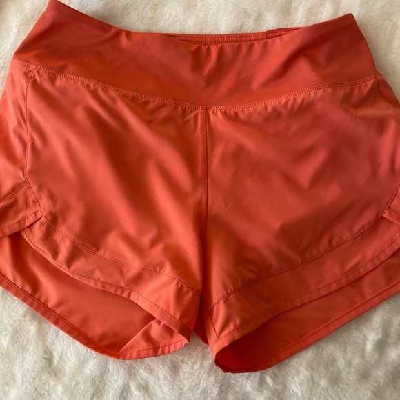 🎉SALE🎉Orange Athletic Shorts with Elastic Waistband and Compression Layer - Picture 1 of 7